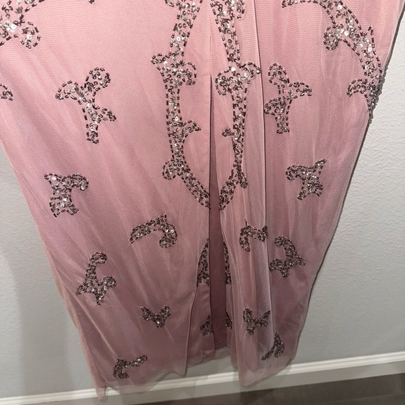 ADRIANNA PAPELL Womens Sequined Dolman Sleeve Crew Neck Full-Length Formal Gown - Picture 7 of 10